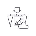 File upload line icon concept. File upload vector linear illustration, symbol, sign Royalty Free Stock Photo