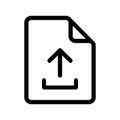File upload line icon, send document with arrow