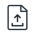 File upload line icon, send document with arrow