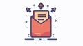 Professional File Upload Outline Icon Vector Illustration
