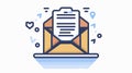 Professional File Upload Outline Icon Vector Illustration