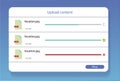 file uploader interface design, image upload window, web page vector template.