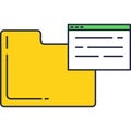 File vector folder flat icon computer document