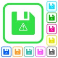 File warning vivid colored flat icons