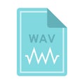 File WAV icon, flat style