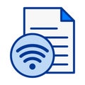 File WiFi Document Wireless Signal Flat Colored Icon for Network and Connection Tasks Royalty Free Stock Photo