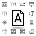 file, word A icon. Can be used for web, logo, mobile app, UI, UX