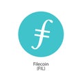 Filecoin cryptocurrency token vector logo icon isolated on white background.