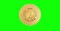 Filecoin FIL cryptocurrency golden coin isolated loop on green screen