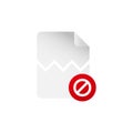 fileCorrupted file error icon. Failed document with error,