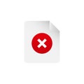 fileCorrupted file error icon. Failed document with error,