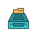 Files, Accounting, Accounts, Data, Database, Inbox, Storage  Flat Color Icon. Vector icon banner Template Royalty Free Stock Photo