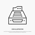 Files, Accounting, Accounts, Data, Database, Inbox, Storage Line Icon Vector Royalty Free Stock Photo
