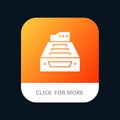 Files, Accounting, Accounts, Data, Database, Inbox, Storage Mobile App Button. Android and IOS Glyph Version Royalty Free Stock Photo