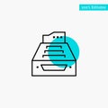Files, Accounting, Accounts, Data, Database, Inbox, Storage turquoise highlight circle point Vector icon Royalty Free Stock Photo