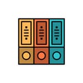 Files, Archive, Data, Database, Documents, Folders  Flat Color Icon. Vector icon banner Template Royalty Free Stock Photo