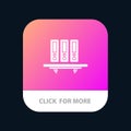 Files, Archive, Data, Database, Documents, Folders, Storage Mobile App Button. Android and IOS Glyph Version Royalty Free Stock Photo