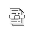 Files, blocked, key icon. Simple line, outline vector of confidential information icons for ui and ux, website or mobile