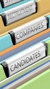 Files on candidates and company positions