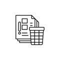 Files, delete, trash can icon. Simple line, outline vector of confidential information icons for ui and ux, website or mobile