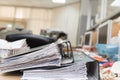 Files on the desk in the office. Royalty Free Stock Photo