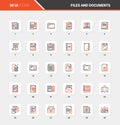 Files and Documents Flat Line Web Icon Concepts Royalty Free Stock Photo