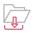 Files download vector color line icon