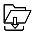 Files download thin line icon