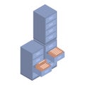 Files of drawer icon, isometric style