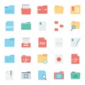 Files and Folder Isolated vector Icons Set Every Folder or files Icons Can be easily Color modified or edited in any style or Col Royalty Free Stock Photo