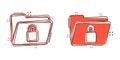 Files folder permission icon in comic style. Document access cartoon vector illustration on isolated background. Secret archive Royalty Free Stock Photo