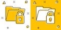 Files folder permission icon in comic style. Document access cartoon vector illustration on isolated background. Secret archive Royalty Free Stock Photo