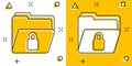 Files folder permission icon in comic style. Document access cartoon vector illustration on isolated background. Secret archive Royalty Free Stock Photo