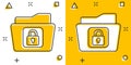 Files folder permission icon in comic style. Document access cartoon vector illustration on isolated background. Secret archive Royalty Free Stock Photo