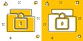 Files folder permission icon in comic style. Document access cartoon vector illustration on isolated background. Secret archive Royalty Free Stock Photo