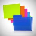 Files of folders concept icon shows data records for filing and record keeping - 3d illustration