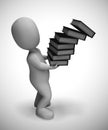 Files of folders concept icon shows data records for filing and record keeping - 3d illustration