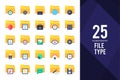 25 Files and Folders Flat icon pack. vector illustration