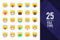 25 Files and Folders Flat icon pack. vector illustration
