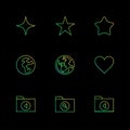 files , folders , globe , world , stars , eps icons set vector