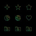 files , folders , globe , world , stars , eps icons set vector