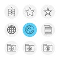 files , folders , globe , world , stars , eps icons set vector