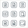 files and folders line icons. linear set. quality vector line set such as delete folder, image file, statistics, verified, Royalty Free Stock Photo