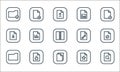 files and folders line icons. linear set. quality vector line set such as search file, copy, folder, favourite, unlocked, download Royalty Free Stock Photo