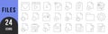 Files icon set. Containing document, notes, edit, write, folder, contract, add file and more.