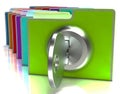 Files With Key Show Protection And Classified Royalty Free Stock Photo