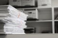 Files Organized on Office Shelf For Clients Papers and Information Royalty Free Stock Photo