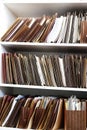 Files Organized on Office Shelf For Clients Papers and Information Royalty Free Stock Photo