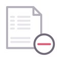 Files remove thin color line vector icon Royalty Free Stock Photo
