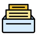 Files request icon color outline vector Royalty Free Stock Photo